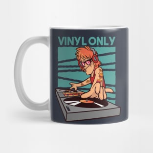 Vinyl Only // Old School DJ // Funny DJ Cartoon Mug